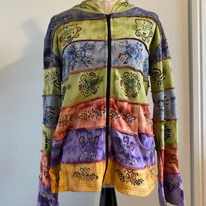 Y2K Vintage Boho Hippie Hoodie Sweatshirt Medium